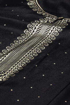Black Viscose Straight Suit Set image number 1